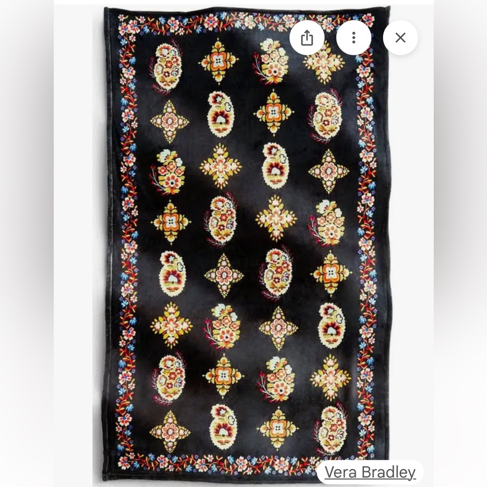 Vera Bradley Floral Plush Throw Blanket “NORTH STAR SKY” 50” x 80” Brand new